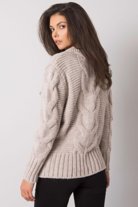 Sweter Damski Model LC-SW-A1.28X Beige - Rue Paris Sweter Damski Model LC-SW-A1.28X Beige - Rue Paris