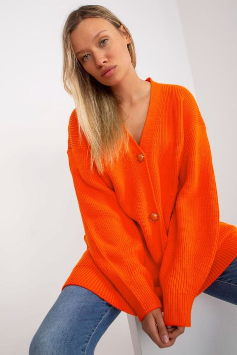 Sweter Kardigan Model LC-SW-0267.06X Orange - Rue Paris Sweter Kardigan Model LC-SW-0267.06X Orange - Rue Paris