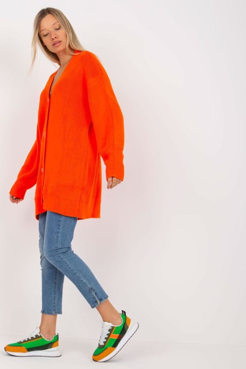Sweter Kardigan Model LC-SW-0267.06X Orange - Rue Paris Sweter Kardigan Model LC-SW-0267.06X Orange - Rue Paris