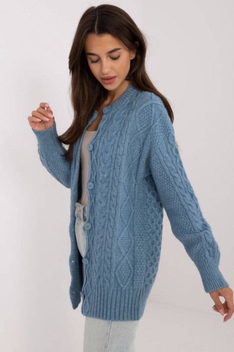 Sweter Damski Model AT-SW-23525.21 Blue - AT Sweter Damski Model AT-SW-23525.21 Blue - AT
