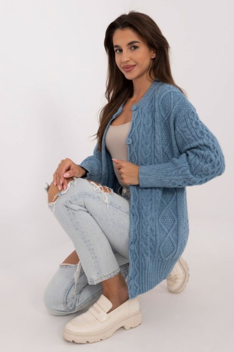 Sweter Damski Model AT-SW-23525.21 Blue - AT Sweter Damski Model AT-SW-23525.21 Blue - AT