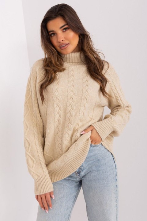 Golf Damski Model AT-SW-2355-2.12P Beige - AT Golf Damski Model AT-SW-2355-2.12P Beige - AT