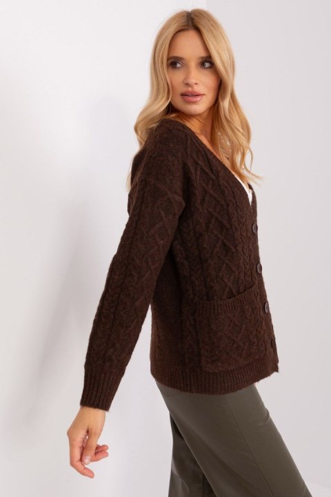 Sweter Damski Model AT-SW-2358.31 Dark Brown - AT Sweter Damski Model AT-SW-2358.31 Dark Brown - AT