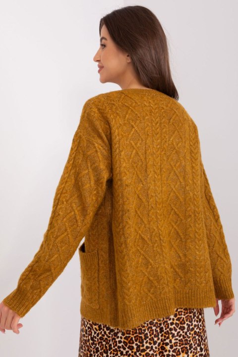 Sweter Damski Model AT-SW-2358.31 Dark Yellow - AT Sweter Damski Model AT-SW-2358.31 Dark Yellow - AT