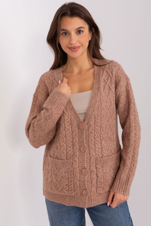 Sweter Damski Model AT-SW-2358.31 Light Brown - AT Sweter Damski Model AT-SW-2358.31 Light Brown - AT