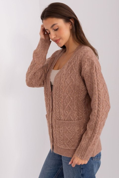 Sweter Damski Model AT-SW-2358.31 Light Brown - AT Sweter Damski Model AT-SW-2358.31 Light Brown - AT