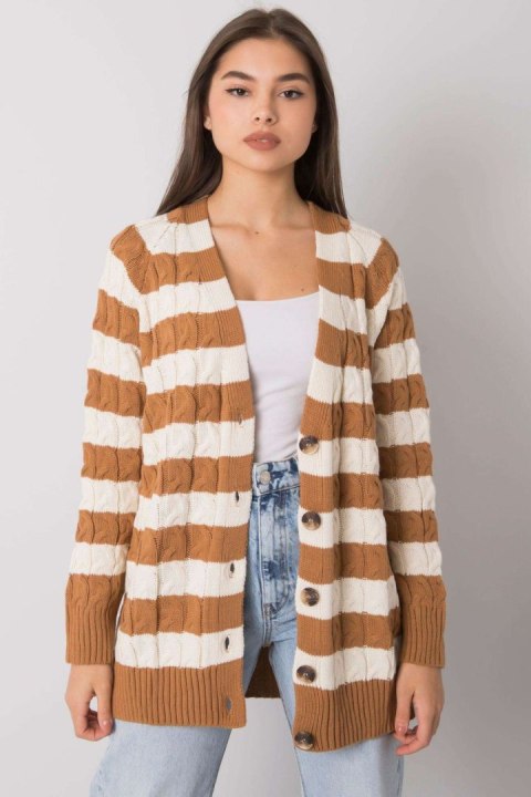 Sweter Kardigan Model FE-SW-3358.13 Camel - Fame Sweter Kardigan Model FE-SW-3358.13 Camel - Fame