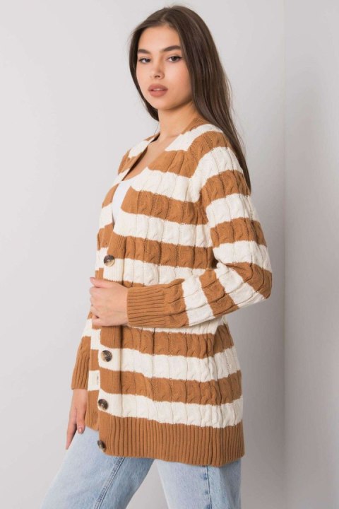 Sweter Kardigan Model FE-SW-3358.13 Camel - Fame Sweter Kardigan Model FE-SW-3358.13 Camel - Fame