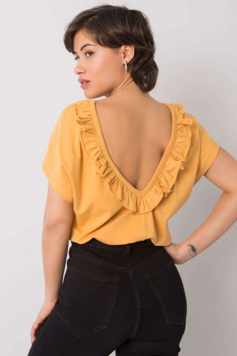 Bluzka Model FA-BZ-6299.01P Dark Yellow - Fancy Bluzka Model FA-BZ-6299.01P Dark Yellow - Fancy