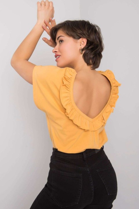 Bluzka Model FA-BZ-6299.01P Dark Yellow - Fancy Bluzka Model FA-BZ-6299.01P Dark Yellow - Fancy