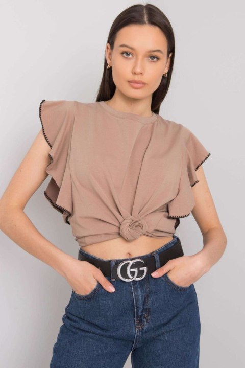 Bluzka Model FA-BZ-7063.53P Dark Beige - Fancy Bluzka Model FA-BZ-7063.53P Dark Beige - Fancy