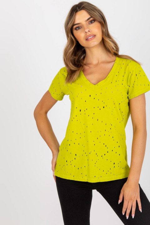 T-shirt Damski Model FA-TS-6967.77P Limonka - Fancy T-shirt Damski Model FA-TS-6967.77P Limonka - Fancy