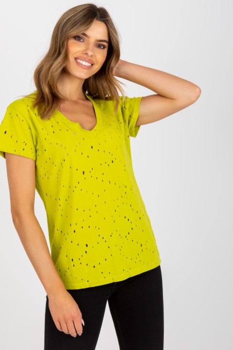 T-shirt Damski Model FA-TS-6967.77P Limonka - Fancy T-shirt Damski Model FA-TS-6967.77P Limonka - Fancy