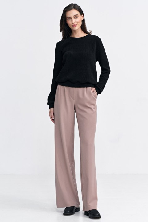 Bluza z dzianiny prążkowanej z długim rękawem BL08 Black - Nife Bluza z dzianiny prążkowanej z długim rękawem BL08 Black - Nife