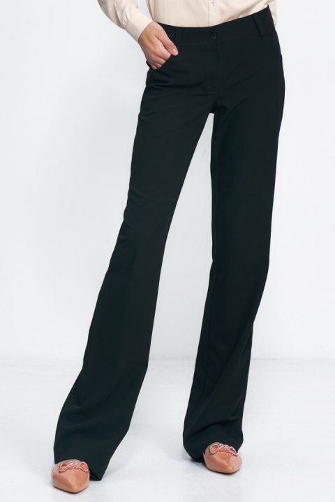 Czarne spodnie typu bootcut SD80 Black - Nife Czarne spodnie typu bootcut SD80 Black - Nife