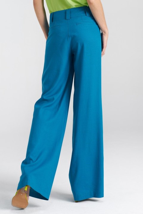 Spodnie lniane wide leg SD85 Blue - Nife Spodnie lniane wide leg SD85 Blue - Nife