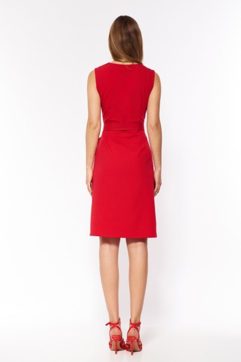 Sukienka Czerwona elegancka sukienka bez rękawów S200 Red - Nife Sukienka Czerwona elegancka sukienka bez rękawów S200 Red - Nife