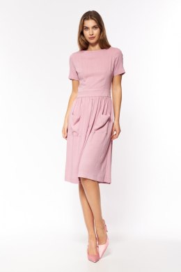 Sukienka Różowa wiskozowa sukienka bez pleców S203 Pink - Nife