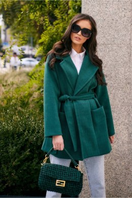 Płaszcz Damski Model BUT PLA0027 Bottle Green - Roco Fashion