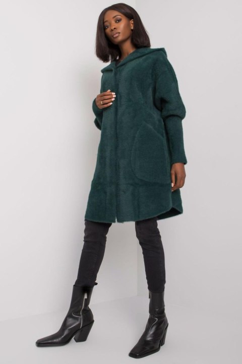 Płaszcz Damski Model MBM-PL-1518.95P Dark Green - MBM Płaszcz Damski Model MBM-PL-1518.95P Dark Green - MBM