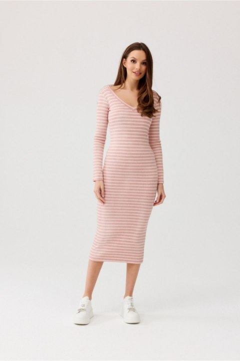 Sukienka Model Eva ROZ SUK0466 Pink - Roco Fashion Sukienka Model Eva ROZ SUK0466 Pink - Roco Fashion
