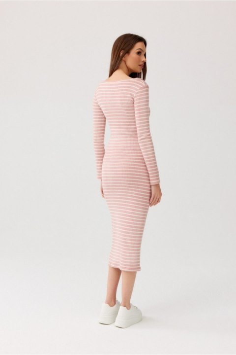 Sukienka Model Eva ROZ SUK0466 Pink - Roco Fashion Sukienka Model Eva ROZ SUK0466 Pink - Roco Fashion