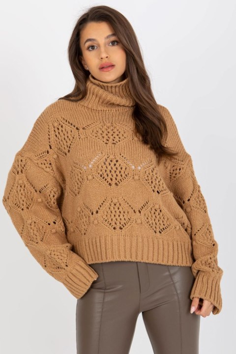 Sweter Damski Model EM-SW-1037-01.24X Camel - EM Sweter Damski Model EM-SW-1037-01.24X Camel - EM