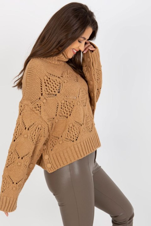 Sweter Damski Model EM-SW-1037-01.24X Camel - EM Sweter Damski Model EM-SW-1037-01.24X Camel - EM