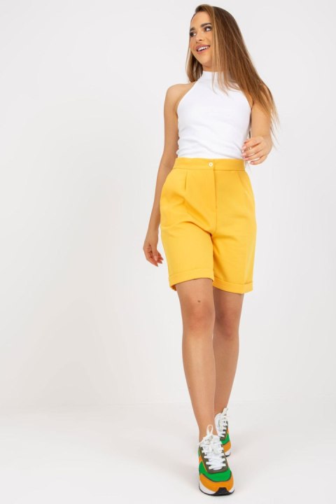 Szorty Damskie Model BR-SN-102.70 Dark Yellow - Xsapienza Szorty Damskie Model BR-SN-102.70 Dark Yellow - Xsapienza