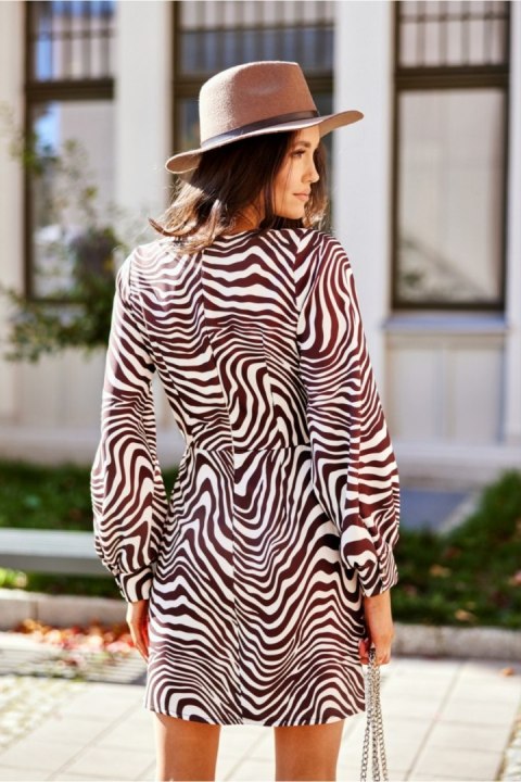 Sukienka Model 0301 B30 Brown - Roco Fashion Sukienka Model 0301 B30 Brown - Roco Fashion