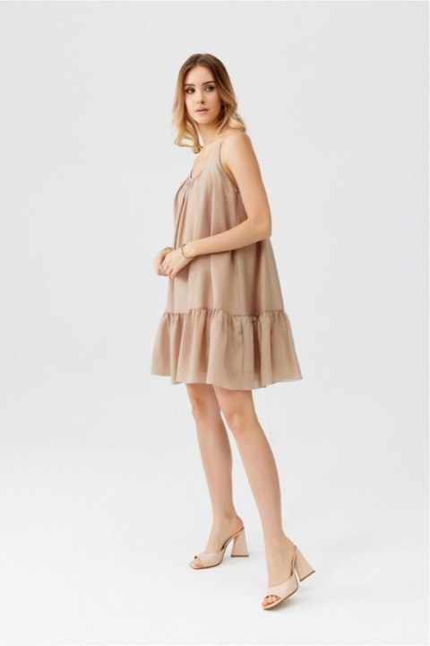 Sukienka Model Seville BEZ SUK0485 Beige - Roco Fashion Sukienka Model Seville BEZ SUK0485 Beige - Roco Fashion