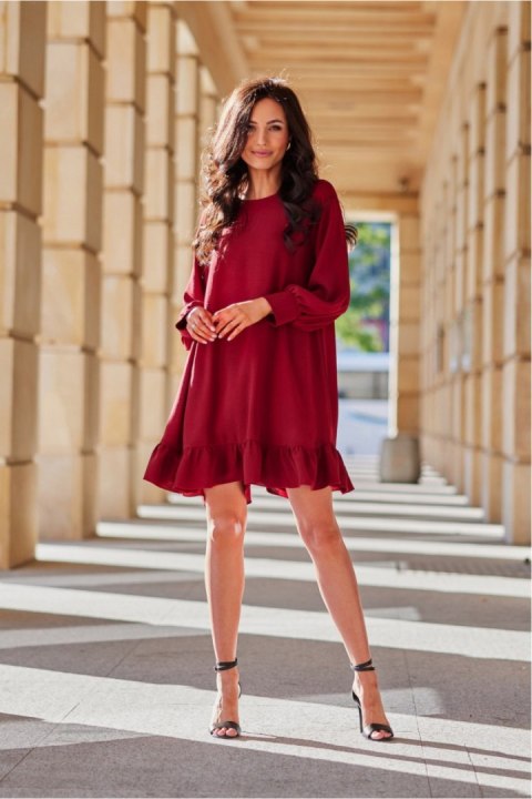Sukienka Model Sintra BOR SUK0498 Bordo - Roco Fashion Sukienka Model Sintra BOR SUK0498 Bordo - Roco Fashion