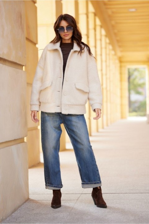 Kurtka Damska Model Ivon BEJ KUR0027 Beige - Roco Fashion Kurtka Damska Model Ivon BEJ KUR0027 Beige - Roco Fashion