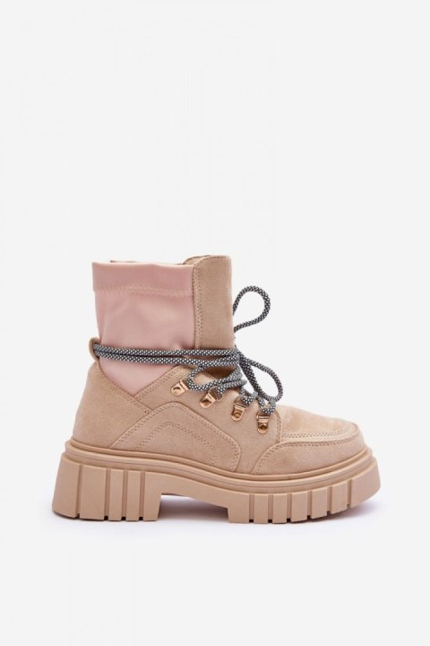 Botki Model Acorn 88-65 Beige Zamsz - Step in style Botki Model Acorn 88-65 Beige Zamsz - Step in style