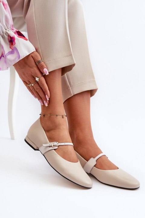 Baleriny Model Laura Messi 2774/254-109 Beige - Step in style Baleriny Model Laura Messi 2774/254-109 Beige - Step in style