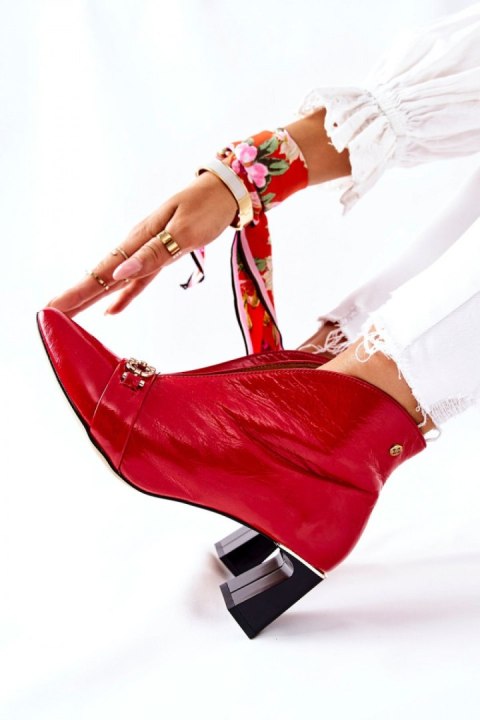Botki Model Maciejka 05262-08/00-1 Red - Step in style Botki Model Maciejka 05262-08/00-1 Red - Step in style