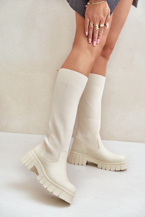 Kozaki Model Mesidra RQ438 Light Beige - Step in style Kozaki Model Mesidra RQ438 Light Beige - Step in style
