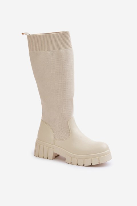 Kozaki Model Mesidra RQ438 Light Beige - Step in style Kozaki Model Mesidra RQ438 Light Beige - Step in style
