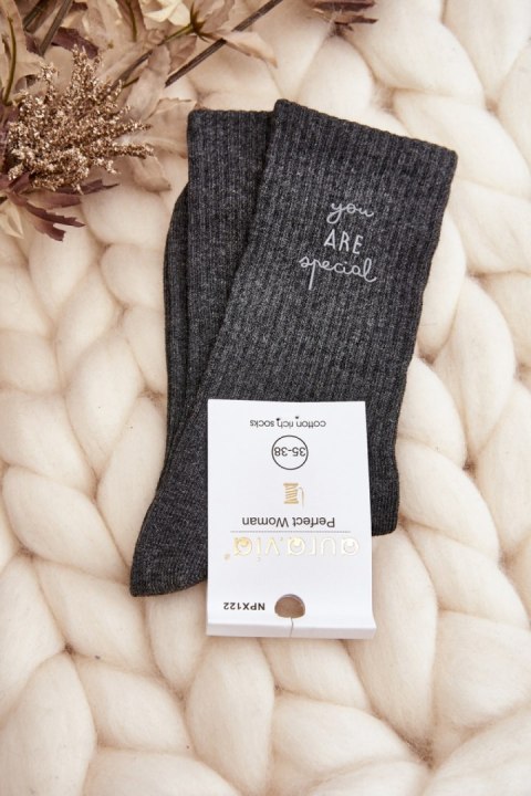 Skarpety Model SK.29133/NPX122 Dark Grey - Step in style Skarpety Model SK.29133/NPX122 Dark Grey - Step in style
