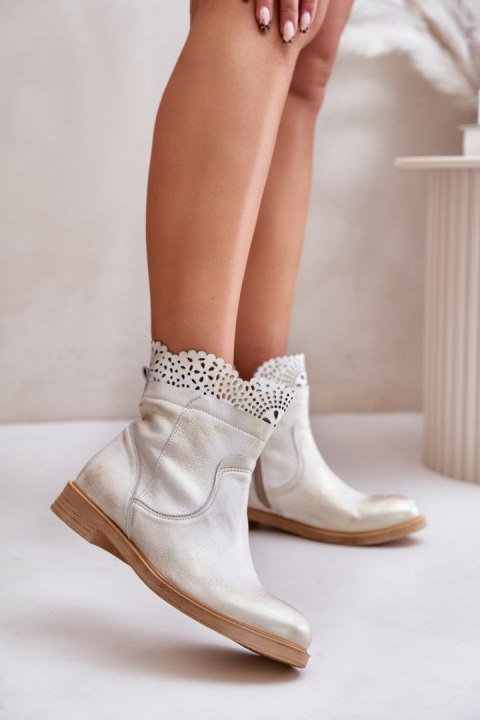 Botki Model Lewski 3624 Gold Przecierane - Step in style Botki Model Lewski 3624 Gold Przecierane - Step in style