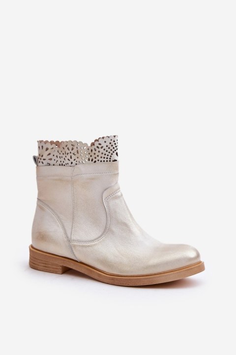 Botki Model Lewski 3624 Gold Przecierane - Step in style Botki Model Lewski 3624 Gold Przecierane - Step in style