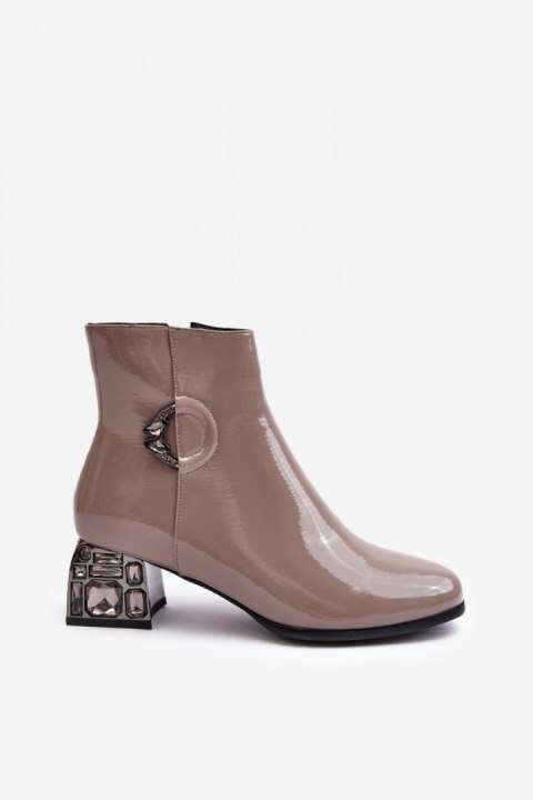 Botki Model DA MR870-93 Grey Lakier - Step in style Botki Model DA MR870-93 Grey Lakier - Step in style