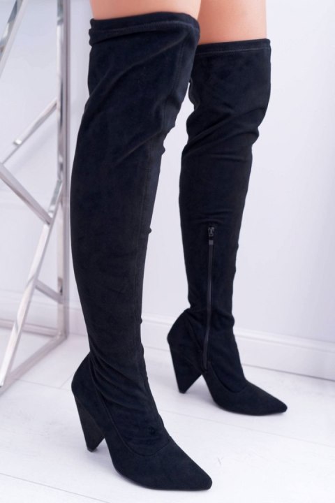 Kozaki Model Lu Boo XW37356 Black Zamsz - Step in style Kozaki Model Lu Boo XW37356 Black Zamsz - Step in style