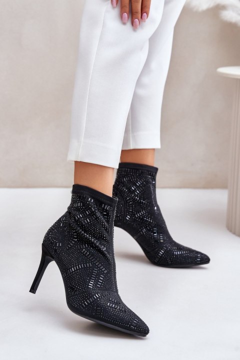 Botki Model S.Barski HY42-161 Black - Step in style Botki Model S.Barski HY42-161 Black - Step in style