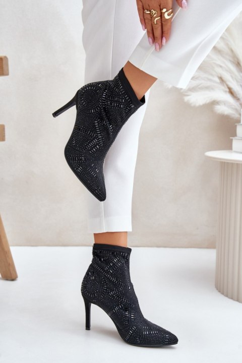Botki Model S.Barski HY42-161 Black - Step in style Botki Model S.Barski HY42-161 Black - Step in style