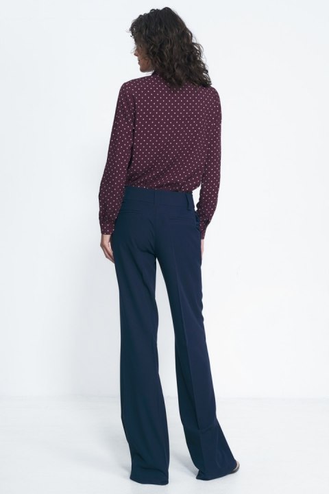 Granatowe spodnie typu wide leg SD81 Navy - Nife Granatowe spodnie typu wide leg SD81 Navy - Nife