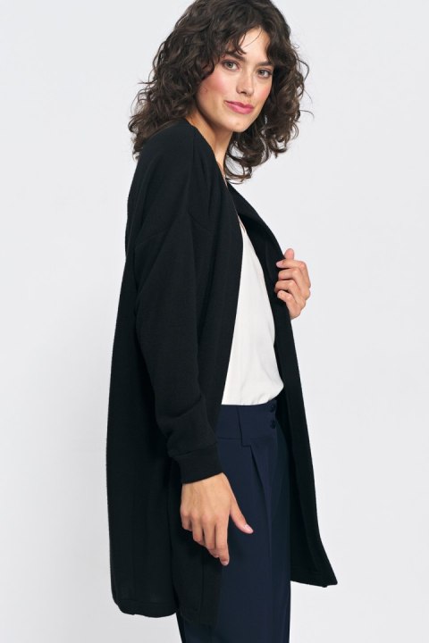 Sweter Niezapinany czarny sweter SW11 Black - Nife Sweter Niezapinany czarny sweter SW11 Black - Nife