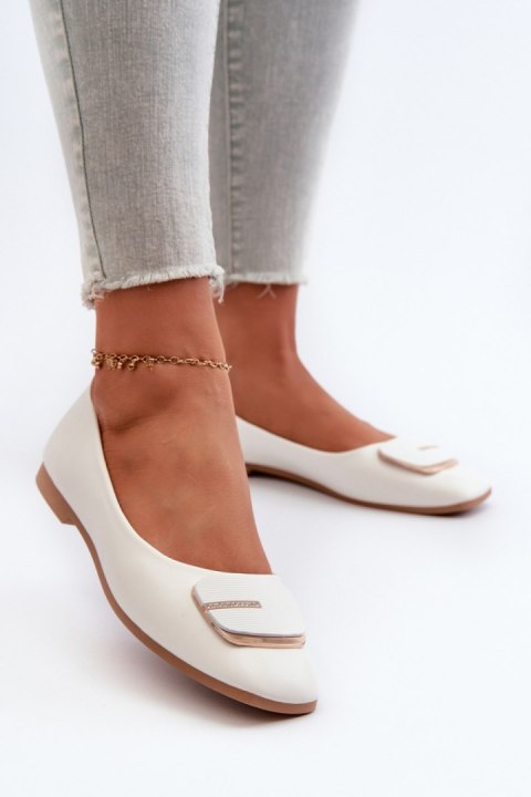 Baleriny Model Edoslli ZA37 White - Step in style Baleriny Model Edoslli ZA37 White - Step in style