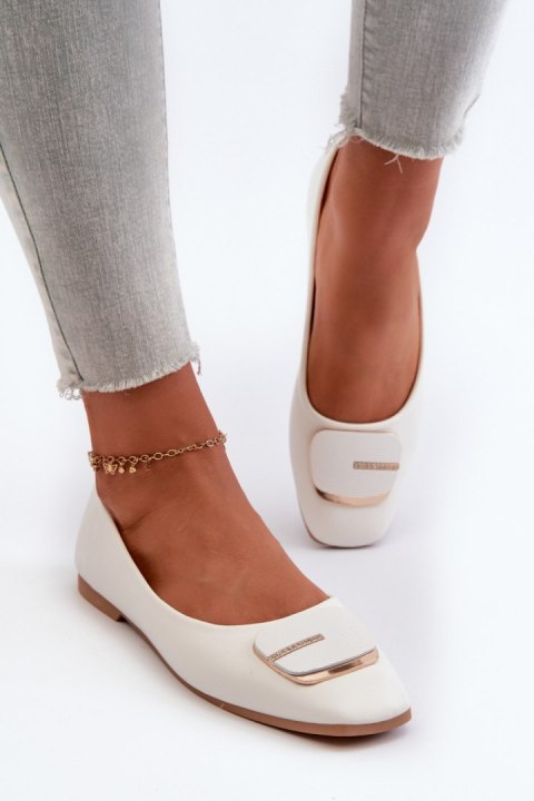 Baleriny Model Edoslli ZA37 White - Step in style Baleriny Model Edoslli ZA37 White - Step in style