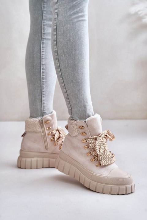 Botki Model Alcyhen 24BT26-7929 Beige - Step in style Botki Model Alcyhen 24BT26-7929 Beige - Step in style